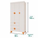 Ver imagem 7 de Guarda Roupa Solteiro Apolo 3 Portas de Bater 3 Gavetas MDF Areia Fosco Reller Móveis
