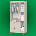 Ver imagem 2 de Guarda Roupa Solteiro Apolo 3 Portas de Bater 3 Gavetas MDF Areia Fosco Reller Móveis