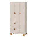 Ver imagem 1 de Guarda Roupa Solteiro Apolo 3 Portas de Bater 3 Gavetas MDF Areia Fosco Reller Móveis