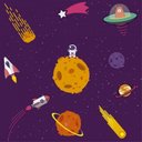 Ver imagem 2 de Papel de Parede Infantil Universo