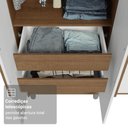 Ver imagem 7 de Guarda-Roupa Solteiro com Pés 4 Portas Batentes Rustic/Branco/Rustic Saturno Madesa