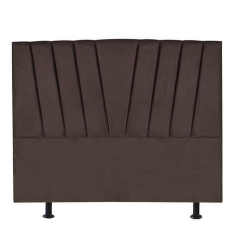 Cabeceira Estofada Cama Queen 160cm Bélgica A01 Suede Marrom