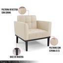 Ver imagem 3 de Kit 2 Poltronas Decorativas Karen Pés Fixo em Madeira Preto Pu Bege G19 - Gran Belo