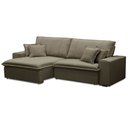 Ver imagem 1 de Sofá Retrátil Reclinável para Sala 3 Lugares 230cm Varsov F04 Veludo Amêndoa - Lyam Decor