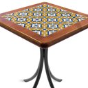 Ver imagem 2 de Cj Mesa Madeira Azulejo 60x60cm - Bistrô Fixa 78cm + 4 Cadeiras 43 - Natural - Anos Dourados
