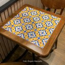 Ver imagem 3 de Cj Mesa Madeira Azulejo 60x60cm - Bistrô Fixa 78cm + 4 Cadeiras 43 - Natural - Anos Dourados