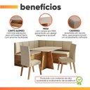 Ver imagem 6 de Conjunto Sala de Jantar Canto Alemão com Mesa Moove e 2 Cadeiras Linho Creme Viero Madeirado /