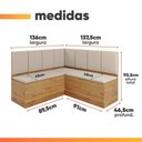 Ver imagem 3 de Conjunto Sala de Jantar Canto Alemão com Mesa Moove e 2 Cadeiras Linho Creme Viero Madeirado /