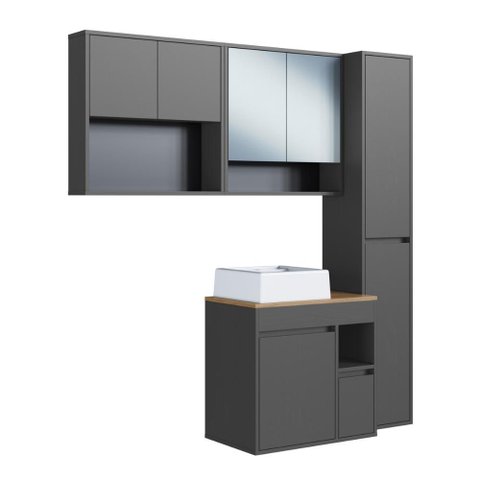 Conjunto para Banheiro 148cm com 4 Peças Gabinete Suspenso
