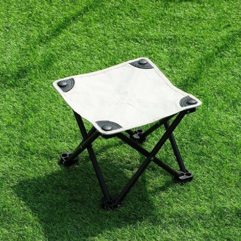 Banqueta Dobrável Portátil para Camping com Bolsa Branca Kangur