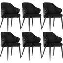 Ver imagem 1 de Kit 6 Cadeiras de Jantar Estofada Milano Design Italiano com Encosto Ergonômico - Preto/cinza