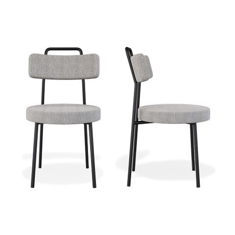 Conjunto 02 Cadeiras Bock Linho Cinza - Ssx Multicoisas