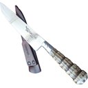 Ver imagem 1 de Faca N 7 Aço Inox Cabo Rabo De Tatu E Bainha Couro Churrasco