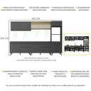 Ver imagem 4 de Armário de Cozinha Compacta 302cm com Leds Veneza Up Multimóveis V2014 Preto
