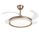 Ver imagem 1 de Ventilador Lampada de Teto Retratil Grande Lustre Led 3 em 1 Controle Ajustavel Quarto Casa Recepçao