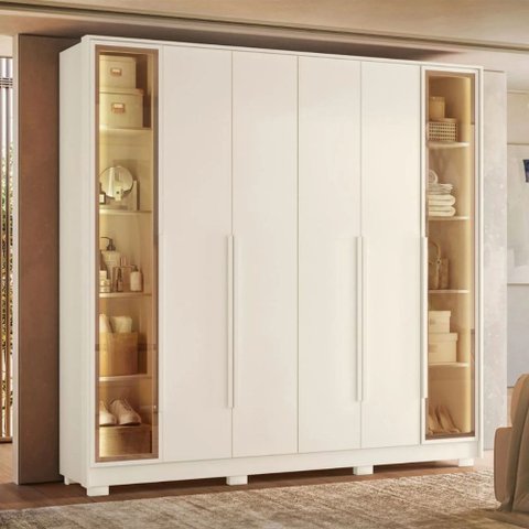 Guarda-roupa Casal 6 Portas 4 Gavetas com Led Napoli Albatroz