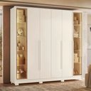 Ver imagem 1 de Guarda-roupa Casal 6 Portas 4 Gavetas com Led Napoli Albatroz