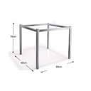 Ver imagem 3 de Sala de Jantar Completa Reno c/ Tampo Vidro 90cm + 4 Cadeiras Amsterdã Cromado/Courano Branco -