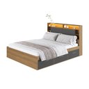 Ver imagem 2 de Cama de Casal Queen com 6 Gavetas Cabeceira com LED Genebra 160cm
