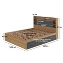 Ver imagem 3 de Cama de Casal Queen com 6 Gavetas Cabeceira com LED Genebra 160cm