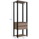 Ver imagem 3 de Closet Modulado 60x45x183cm 3 Prateleiras 2 Gavetas 1 Cabideiro ProDecor em MDP Montana e Preto