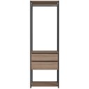 Ver imagem 1 de Closet Modulado 60x45x183cm 3 Prateleiras 2 Gavetas 1 Cabideiro ProDecor em MDP Montana e Preto