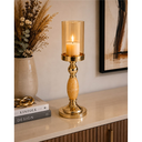 Ver imagem 4 de Castiçal Decorativo Metal Dourado - Corpo Madre-Pérola