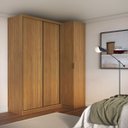 Ver imagem 1 de Guarda Roupa de Canto Porta de Correr 3 Portas Mdf Altezza Clean Belmax:freijó