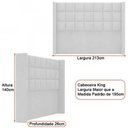 Ver imagem 3 de Cabeceira para Cama Box King 213cm Tratto Courino Off White - Sallar Home