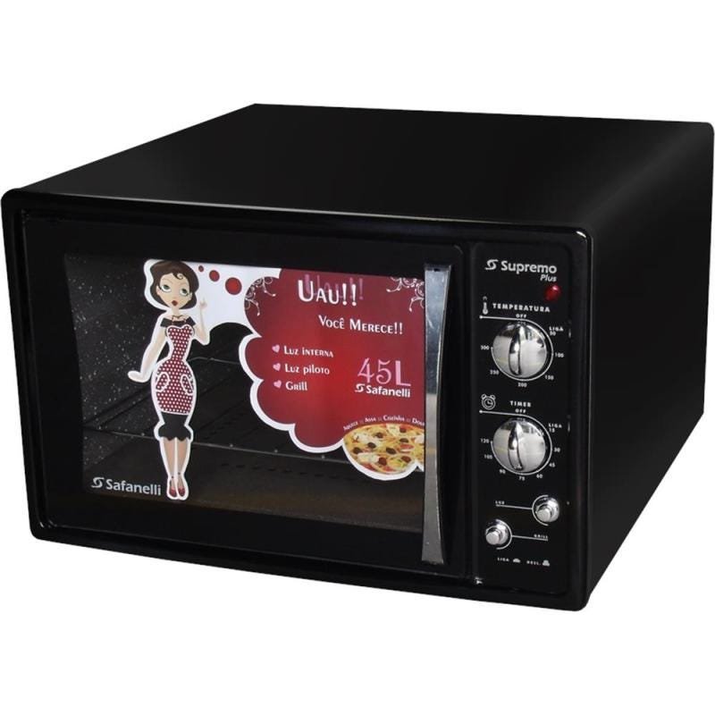 Forno Eletrico Moob 45l Preto Luz Interna (127)