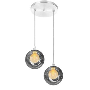 Lustres Pendentes Duplo Escovado Harmony Bolinha Fumê