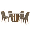 Ver imagem 2 de Conjunto Mesa de Jantar com Vidro e 4 Cadeiras 120cm Multimóveis Crljm-CON029 Madeirado/Bege
