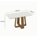 Ver imagem 4 de Conjunto Mesa de Jantar com Vidro e 4 Cadeiras 120cm Multimóveis Crljm-CON029 Madeirado/Bege