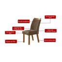 Ver imagem 3 de Conjunto Mesa de Jantar com Vidro e 4 Cadeiras 120cm Multimóveis Crljm-CON029 Madeirado/Bege