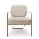 Ver imagem 5 de Poltrona Sala de Jantar Elaine Kit 2 Base Aço Dourado Linho K01 - D'rossi