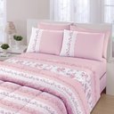 Ver imagem 1 de Jogo de Cama Casal Royal 100% Algodão 4 Peças Santista MAITE 1 ROSA
