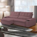 Ver imagem 1 de Sofá Retrátil Reclinável para Sala de Estar Living 250cm Ártico F04 Veludo Lilás - Lyam Decor
