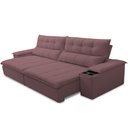 Ver imagem 6 de Sofá Retrátil Reclinável para Sala de Estar Living 250cm Ártico F04 Veludo Lilás - Lyam Decor