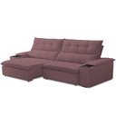Ver imagem 2 de Sofá Retrátil Reclinável para Sala de Estar Living 250cm Ártico F04 Veludo Lilás - Lyam Decor