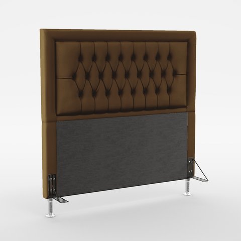 Cabeceira Estofada Decorativa Pegasus 160 Para Cama Queen Sued Marrom Aradecor