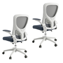 Ver imagem 7 de Kit 2 Cadeira Escritório Giratória Ergonômica com Tela Mesh Altura Ajustável Cinza