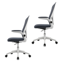 Ver imagem 3 de Kit 2 Cadeira Escritório Giratória Ergonômica com Tela Mesh Altura Ajustável Cinza