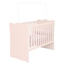Ver imagem 4 de Dormitório Infantil Doce Sonho 2 Portas, Cômoda 1 Porta e Berço Rosa Acetinado - Qmovi Rosa