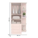 Ver imagem 3 de Dormitório Infantil Doce Sonho 2 Portas, Cômoda 1 Porta e Berço Rosa Acetinado - Qmovi Rosa