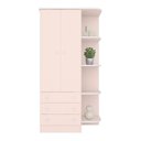 Ver imagem 2 de Dormitório Infantil Doce Sonho 2 Portas, Cômoda 1 Porta e Berço Rosa Acetinado - Qmovi Rosa