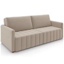 Ver imagem 1 de Sofá Cama Retrátil para Sala de Estar 192cm Porthos M03 Veludo Bege - Lyam Decor