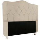Ver imagem 2 de Cabeceira de Casal Para Cama Box Estofada Capitone com Strass 140 CM  Atena Nanda Decor:Corino bege