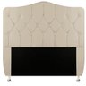 Cabeceira de Casal Para Cama Box Estofada Capitone com Strass 140 CM  Atena Nanda Decor:Corino bege - 1