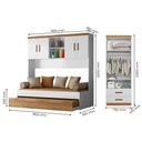 Ver imagem 4 de Dormitório Infantil Ônix Guarda Roupa, Aéreo 4 Portas e Bicama Flex Nature-branco - Peternella M
