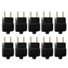 Kit 10 Plug Tomada Pino Macho Prensa Cabo 2p Preto 20a 250v - 1